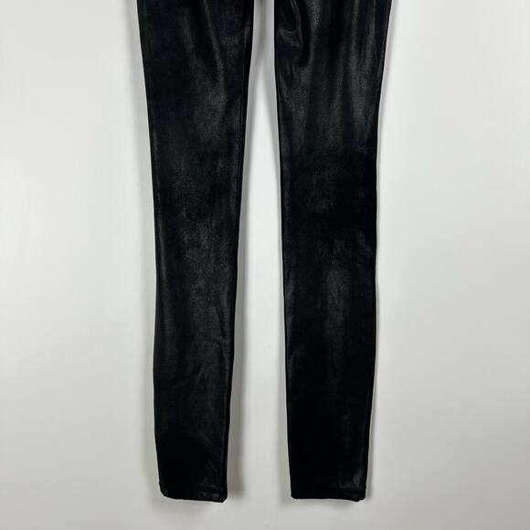 Spanx SPANXshape™ Faux Leather Leggings Black Slimming Power Waist Womens Size S - Picture 9 of 10
